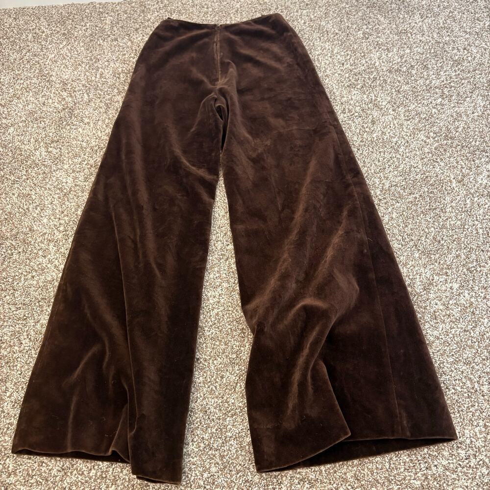 Vintage 70s Rosner Cotton Velvet Wide Leg Slacks West German High Rise Brown 8 - Picture 8 of 10